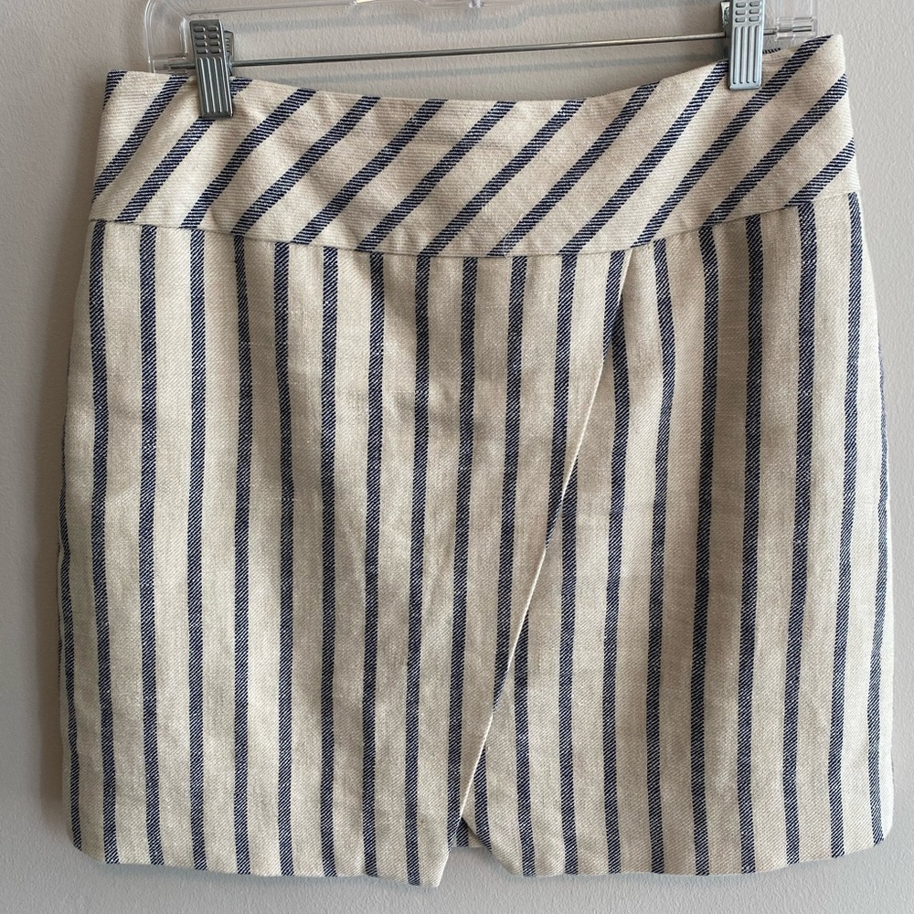 J. Crew Navy and Cream Striped Mini Skirt